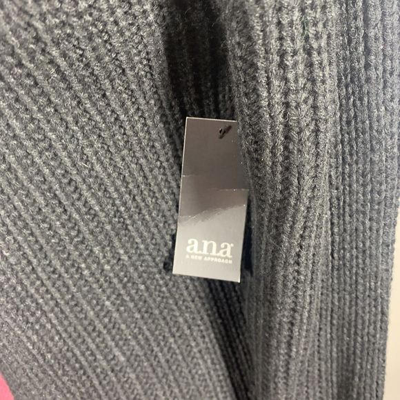 ANA - A New Approach - NWT Black Knit Pocket Sweater Open Cardigan Size XS Women - Picture 6 of 9